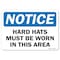 Signmission OSHA Notice Decal, Hard Hats Must Be Worn In This Area, 10in X 7in Decal, 10" W, 7" H, Landscape OS-NS-D-710-L-19542 - alternate 1